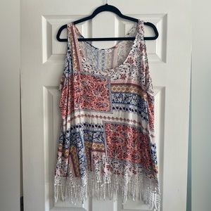 Warehouse One Boho Tassel Top Size 3XL
